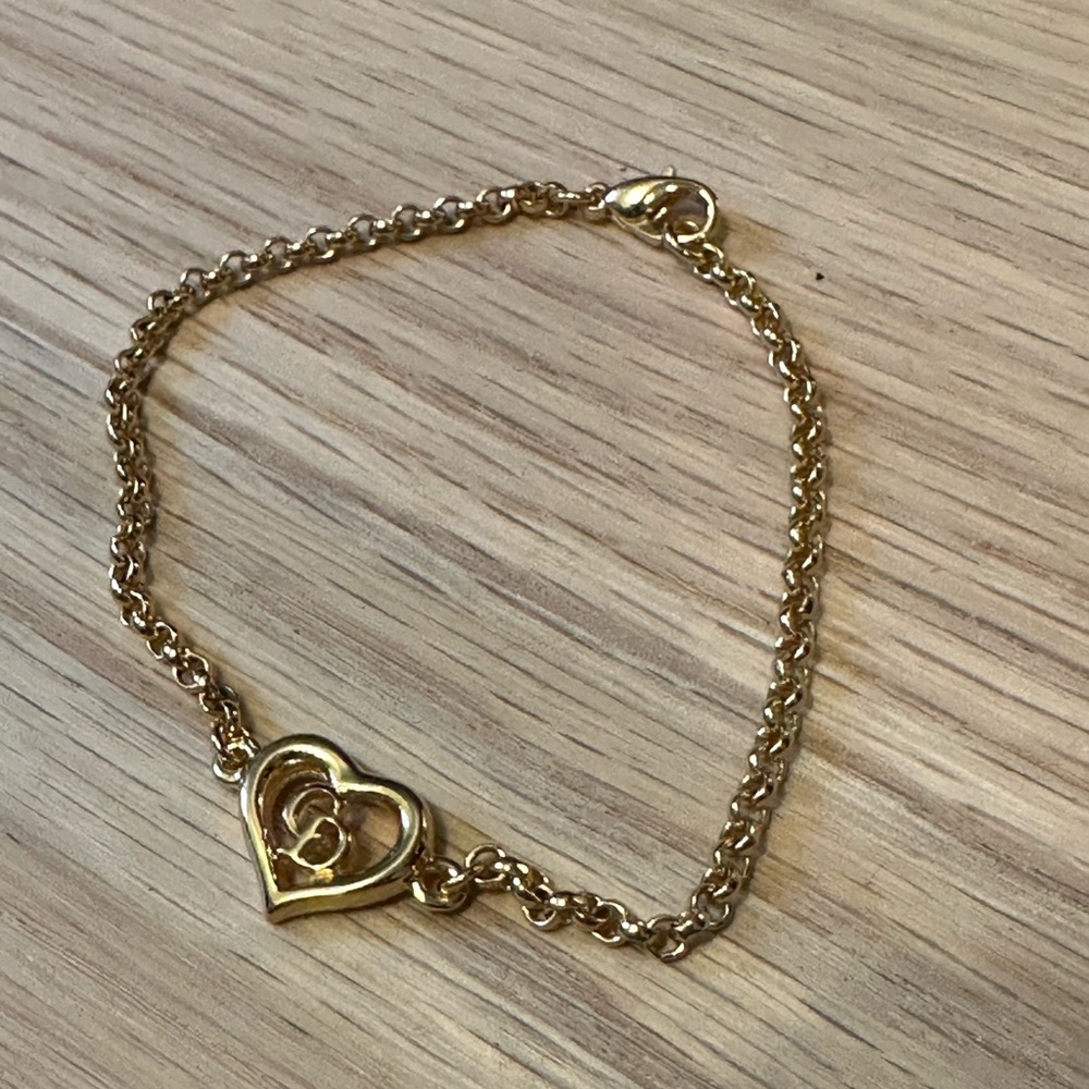Dior Vintage Heart & CD Logo Gold Plated Bracelet - Picture 2 of 6